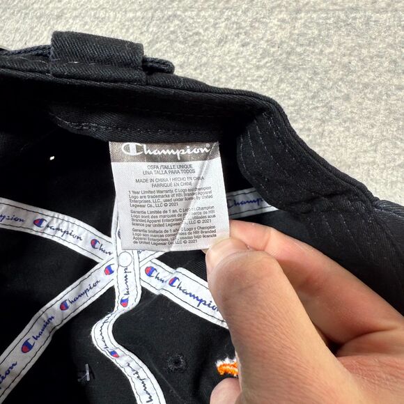 Draft Kings x Champion Black Adjustable Dad Hat Embroidered NEW - Picture 7 of 8